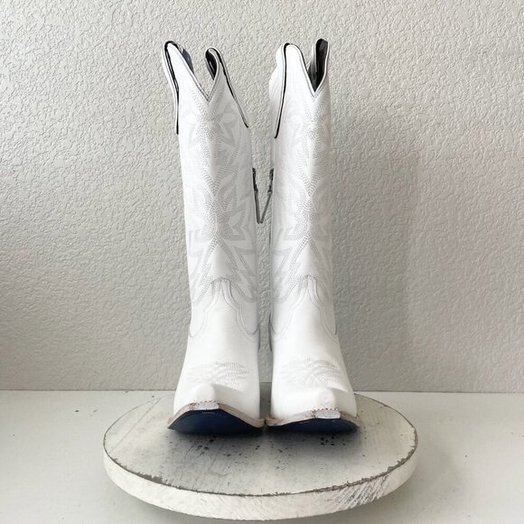 Lane MEGAN MORONEY Cowboy Boots Smokeshow Womens 9.5 White Western Cowgirl Tall - Picture 5 of 10